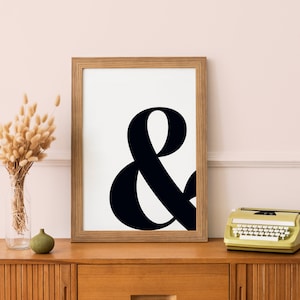 Ampersand Initial Print Letter Artwork Single Letter Print Name Initial Bedroom Wall Art Home Decor Initial Print Printable Art