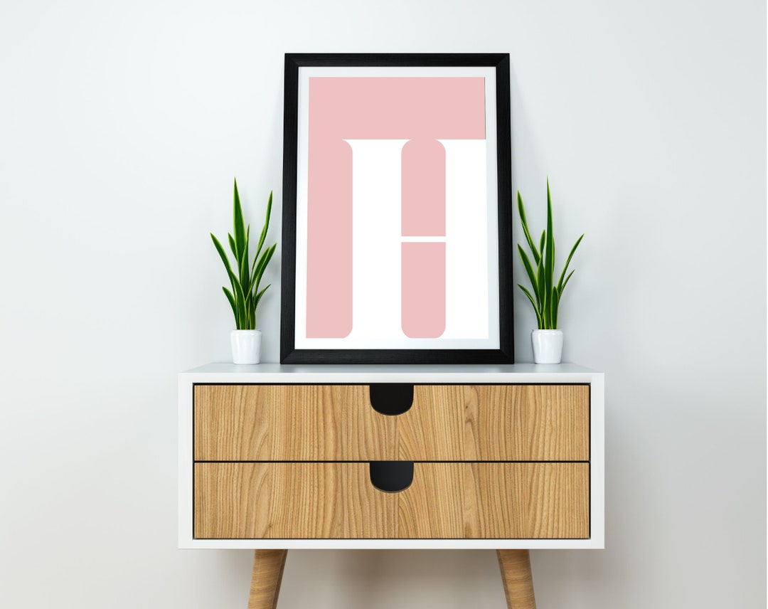 H Initial Artwork H Print Letter H Letter Posters Home Wall Art Initial ...