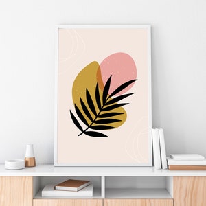 Abstract Leaf Print Printable Wall Art Wall Art Abstract Print Geometric Artwork Minimalist Printable Art Wall Print Botanical Boho