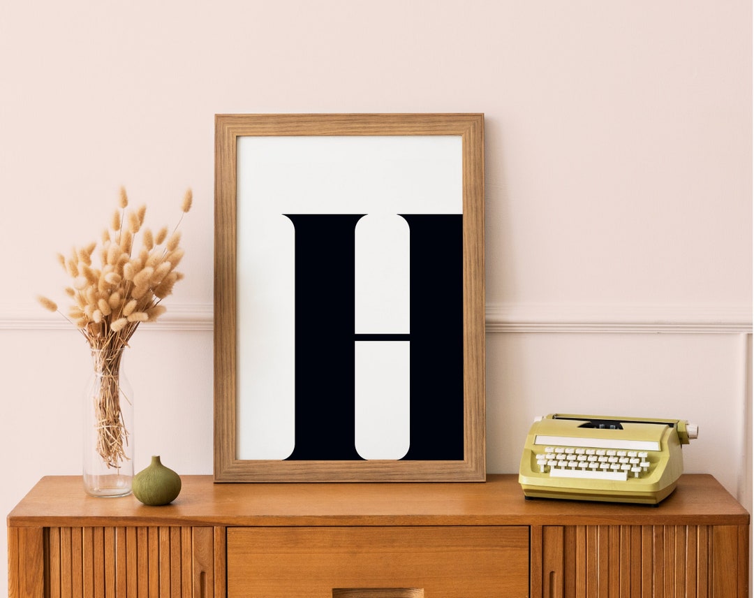 H Initial Artwork H Print Letter H H Poster Single Letter Print Name ...