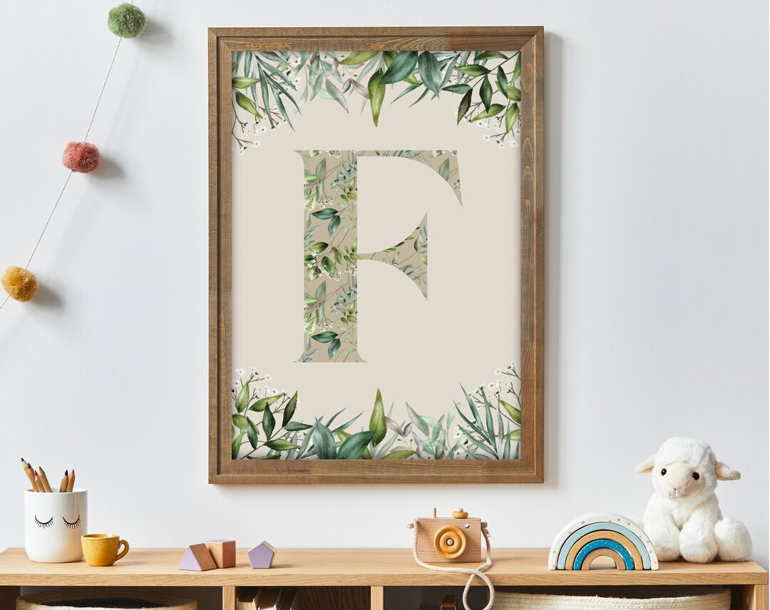 F Initial Artwork Letter F Single Letter Print Letter Print F Print ...