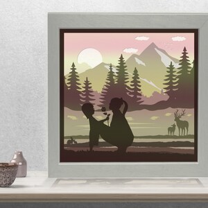 I Love You Mom SVG v4 3D Paper cut light box template, Shadow Box Template Cricut and Silhouette files SVG File For Paper Cut and Laser Cut