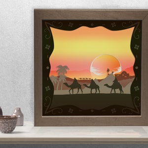 Szablon 3D wycinanego z papieru pudełka świetlnego SVG Pliki Cricut i Silhouette Swg - Png - Cdr - Dxf - Dwg - Eps - Plik AI do wycinania z papieru i cięcia laserowego