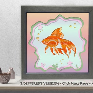 Multilayer Goldfish Shadow Light Box, files SWG  .studio files for Silhouette and Cricut- Svg-Png-Cdr-Dxf-Eps File For Paper Cut, and Laser