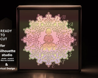 Little Buddha Shadow Box Template Cricut and Silhouette files SVG - Png - Cdr - Dxf - Dwg - Eps - AI File For Paper Cut and Laser Cut