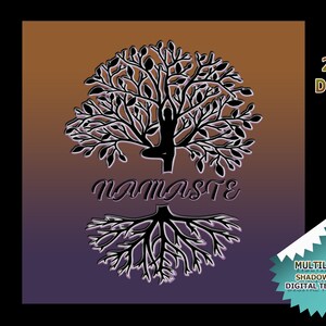 3d layered tree of life svg, 3d namaste svg, SVG - PNG - Cdr - Dxf - Dwg - Eps - AI File For Paper Cut and Laser