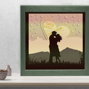 Multilayer love forever Shadow Box SVG