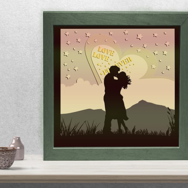 Multilayer love forever Shadow Box SVG Multilayer love forever Shadow Box SVG