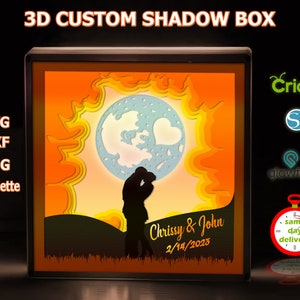 Niestandardowy plik 3D Multilayer Couple Shadow Box do cięcia kolorowego papieru