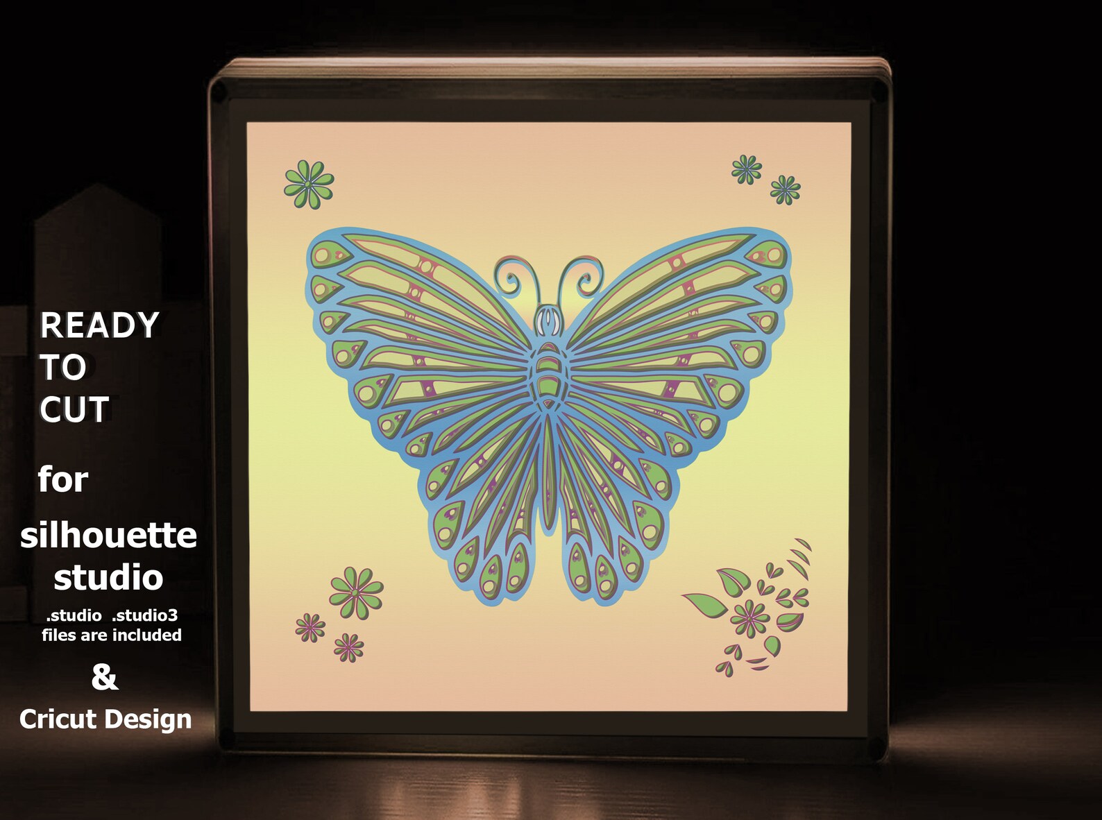 3d Butterfly Shadow Box SVG - Free SVG Cut Files
