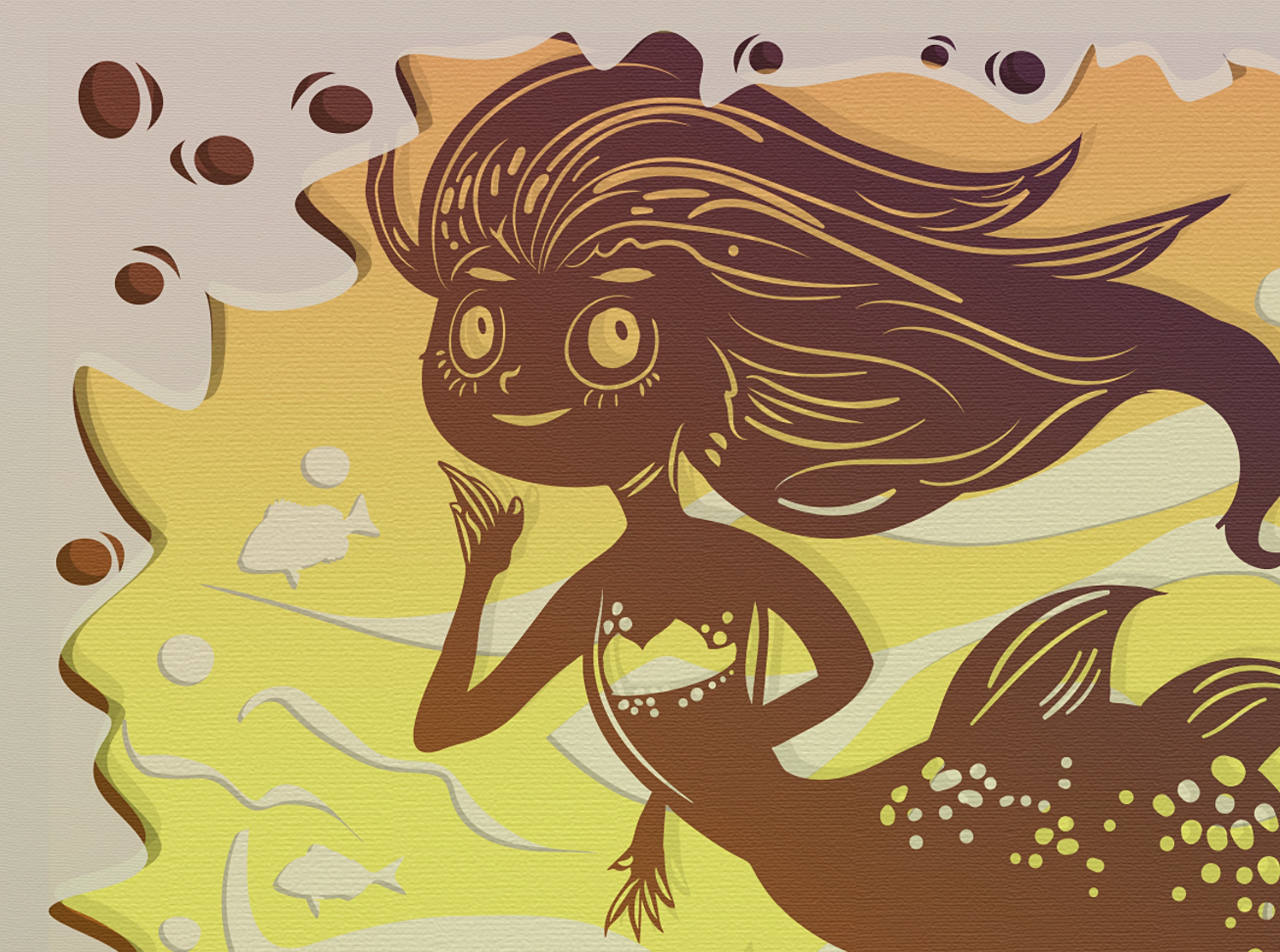 3D Paper Cut Light Box Template Mermaid SVG Template Files SWG - Png ...