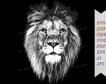 Lion head svg, lion DTF transfer design, lion t-shirt sublimation print, lion for commercial use