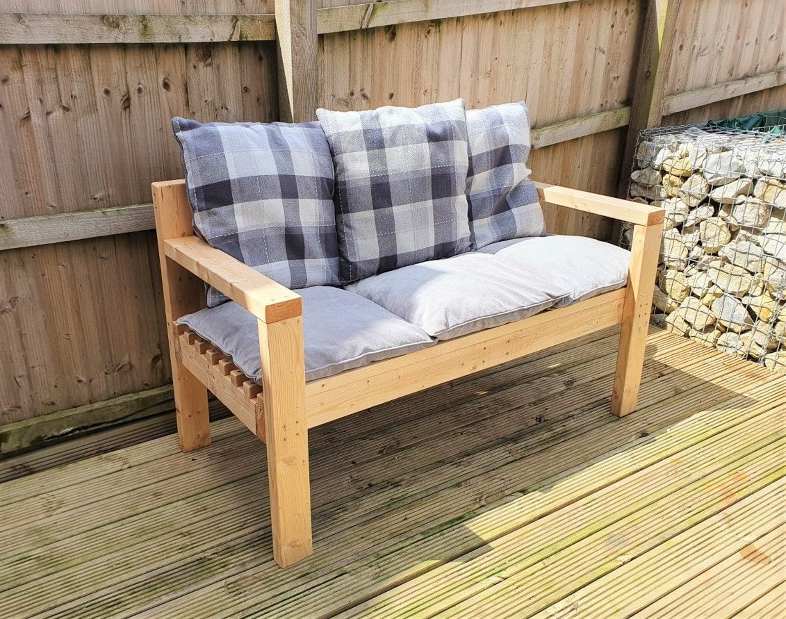 Garden Bench Outdoor 3 Seater Sofa Hand Made Wooden / Patio / | Etsy