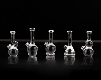 5-Piece Clear Glass Minifigure Glass Replica Beaker Set