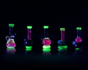 5-Piece Trippy Neon Minifigure Glass Replica Beaker Set