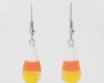 Exclusief voor Halloween, gelimiteerde candy corn Oorbellen: handgemaakte glazen sieraden huisje kern spookachtige geest seizoen vakantie herfst trui weer