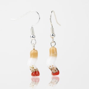 Smushed Cigarette Dangle Earrings - Set of Two, Glass earrings, Handmade Jewelry, Fun Earrings