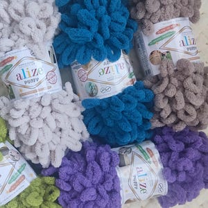 Alize Puffy Yarn, Soft Loop Yarn for Hand Knitting, No Needles