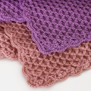 Alpaca Wool Baby Blanket, baby girl soft warm custom made plaid, purple elegant border throw, pink decorative trim new baby born gift