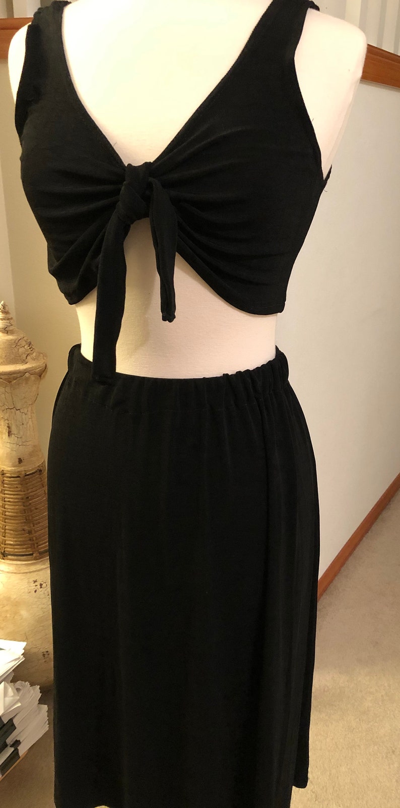 Black 2 piece skirt set
