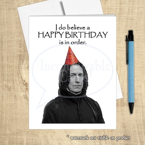 Funny "I Do Believe a Happy Birthday is in Order" Wizard Birthday Card, Funny Birthday Card, Good Wizard Birthday Card