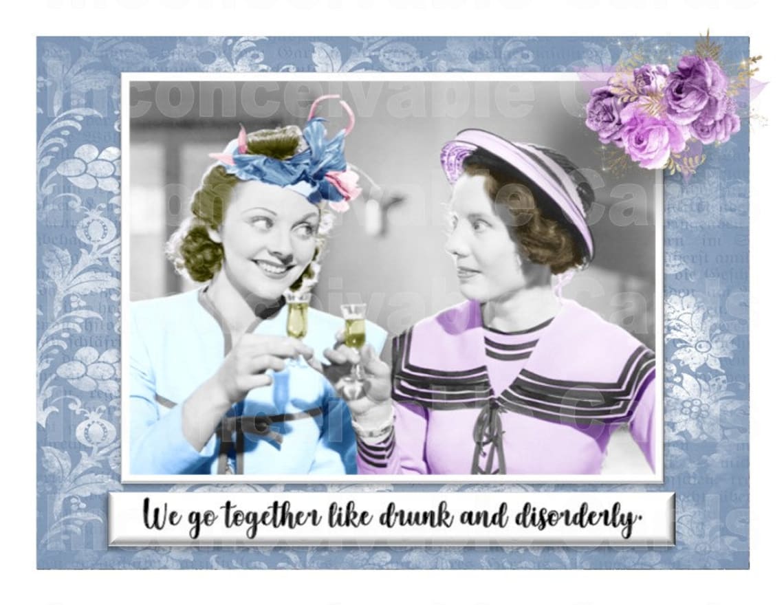 Funny Retro Friend Birthday Card Etsy