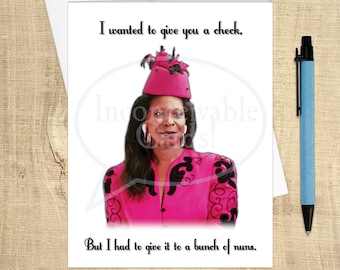 Ghost Greeting Card "Give a Check to Nuns" Ota May, Funny Birthday Card, Congratulations Card, 90s card