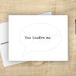 Grappige Pi-kaart "You Inspire Me" Card voor wiskunde-majors, kaart voor elke gelegenheid