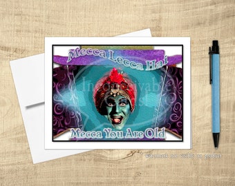 Pee Wee Genie "Mecca Lecca Hai" Card, 80s Kids, Retro, Funny Birthday card, *Limited Time: FREE postcard with qualifying purchase