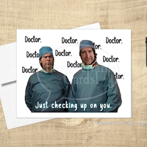Divertido "Doctor Doctor Doctor" Revisando su tarjeta, Pensando en usted, Mejore, Tarjeta de apoyo, películas de los 80