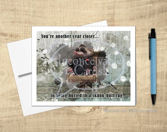 Funny Skunk Butt Rug Birthday Card, Godfather Zoo Card