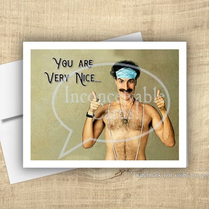 Borat - Cartão Você é muito legal, cartão de aniversário engraçado, cartão de aniversário, cartão pensando em você