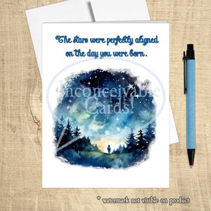Cartão de aniversário engraçado "Estrelas alinhadas no seu aniversário - vadia", cartão de aniversário rude