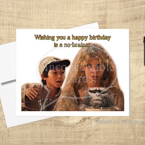 Cartão De Aniversário Engraçado Indiana Monkey Brains Humorístico Feito à Mão