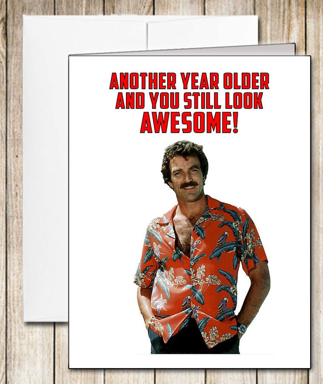 Tom Selleck, Magnum Funny Birthday Card, Birthday Card for Her