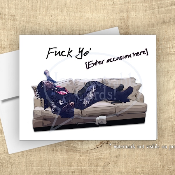 Rick James Create Your Own Funny Card, Fuck Your Couch, New Job, Graduation Card, Miss You Card, Congratulations Card, Dirty Humor Card