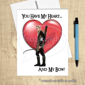 Divertido "¡Tienes mi amor y mi reverencia!" - Tarjeta romántica divertida, tarjeta de cumpleaños, tarjeta de aniversario, tarjeta para ella, tarjeta de fantasía