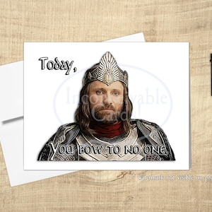 Grappig "Vandaag buig je voor niemand" - Return King verjaardagskaart, grappige verjaardagskaart