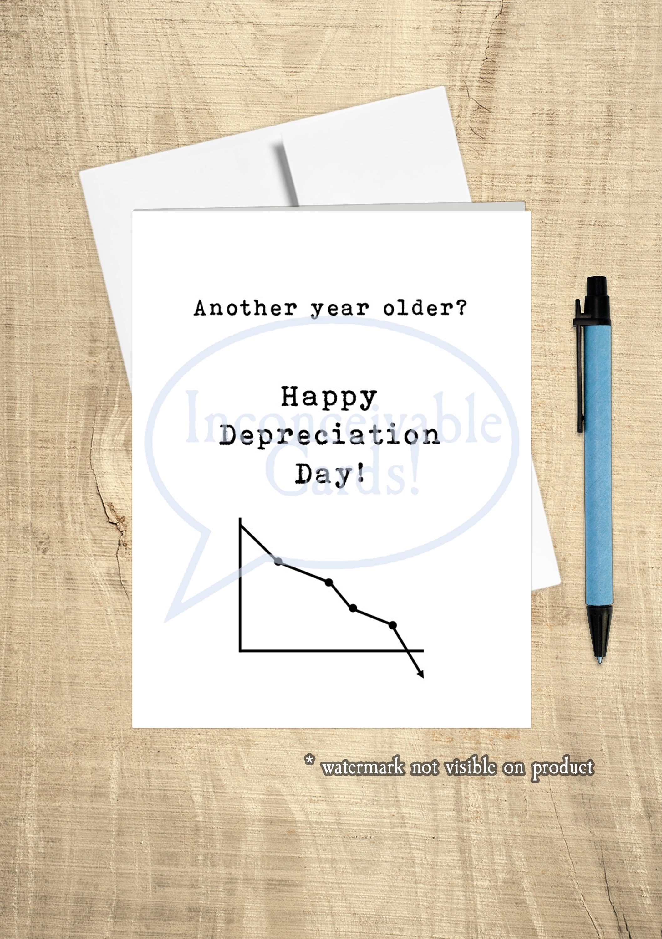 Funny Birthday "Happy Depreciation Day" Birthday Card for Accountants, Finance, CFOs