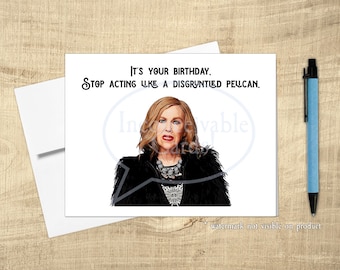 Carte de voeux d'anniversaire pélican mécontent - drôle - humoristique
