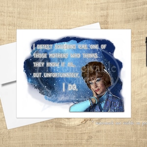 Bewitched &quot;Know it All Mother&quot; Card for Moms, Funny Mother&#39;s Day Card, Classic TV, Birthday Card for Mom