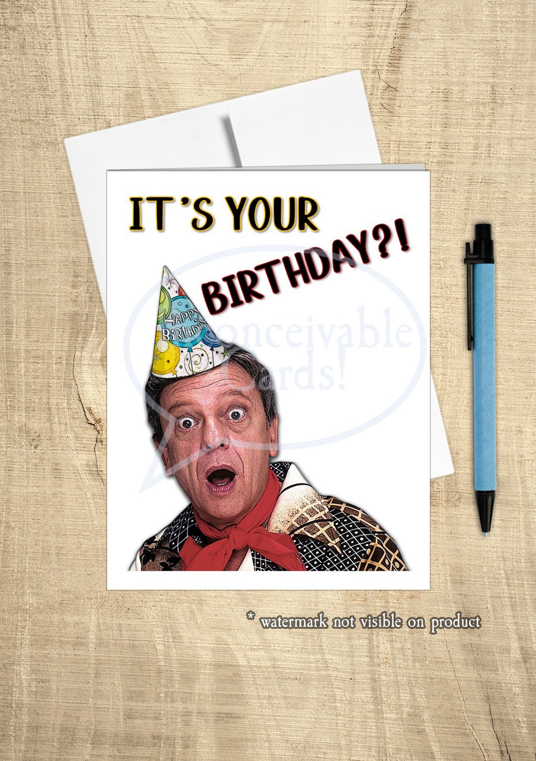 Funny Birthday Card, Three's Co, Mr. Furley, Funny Classic TV