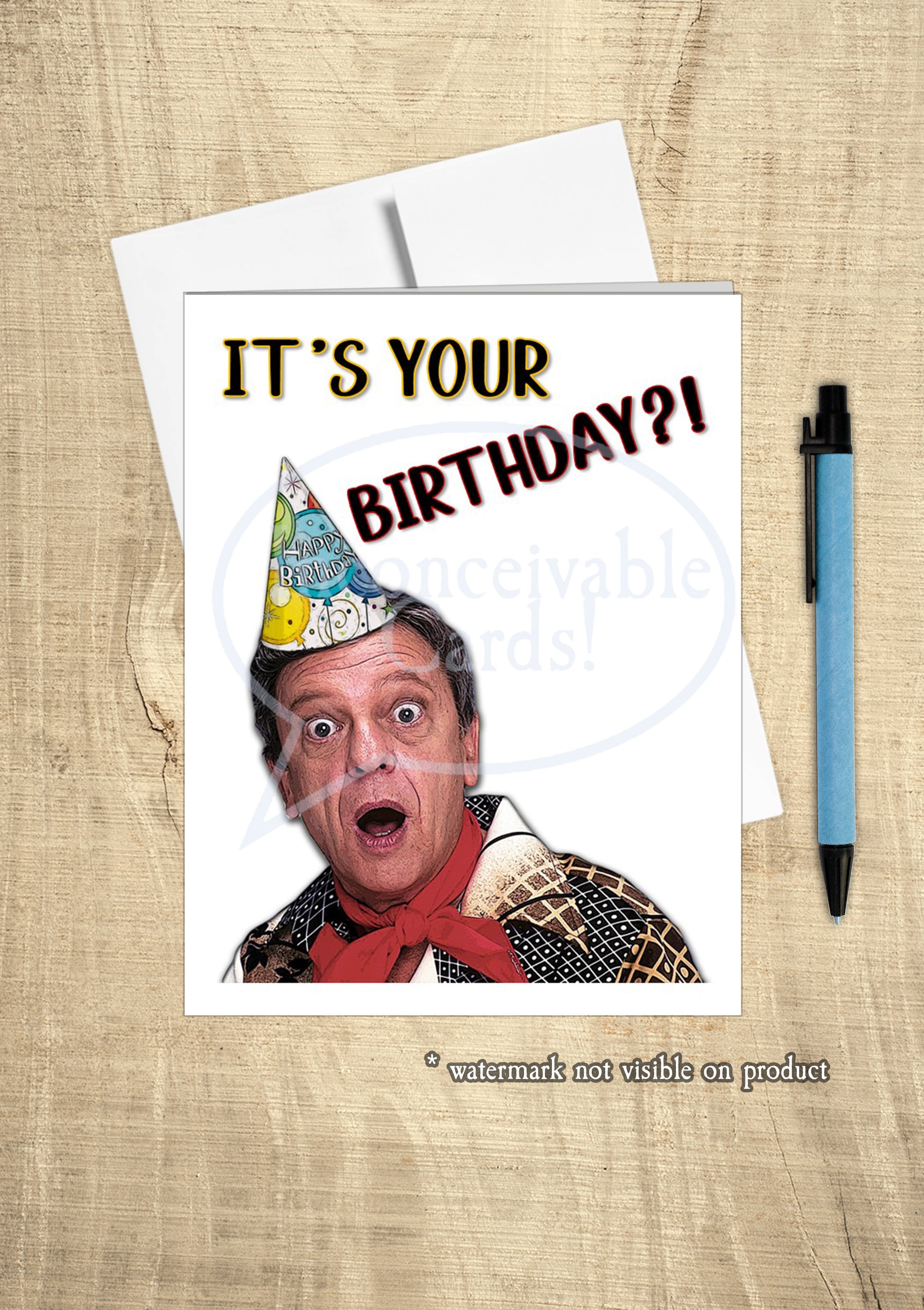 Funny Birthday Card, Three's Co, Mr. Furley, Funny Classic TV