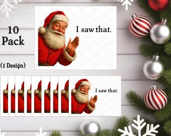 Funny Christmas Card – “I Saw That” (Jolly Santa)  10 Card Pack
