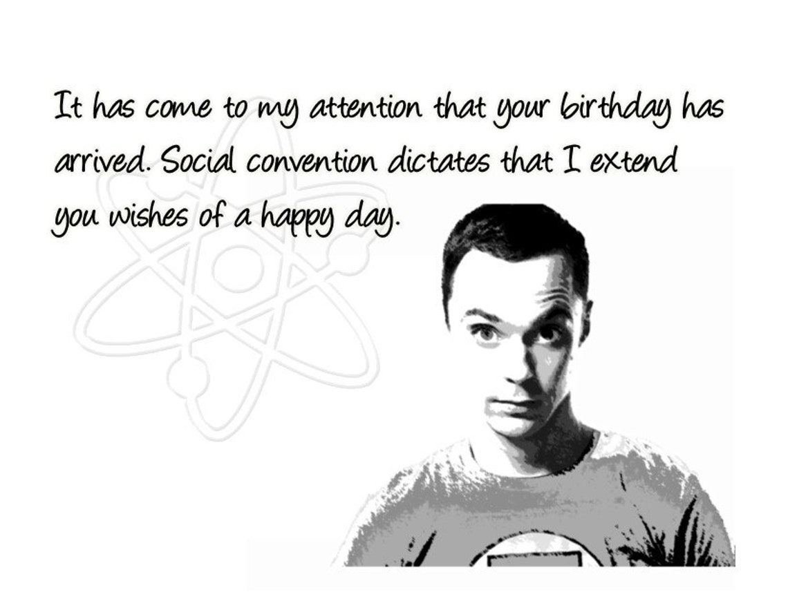 Big Bang Theory Happy Birthday Card Etsy