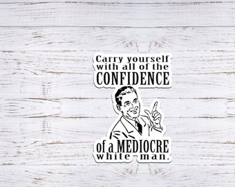 Mittelmäßig weißer Mann Cartoon wasserdichter Aufkleber