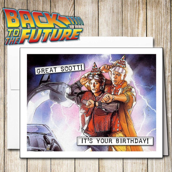 Back To The Future Birthday Greeting Card 80s Cult Etsy