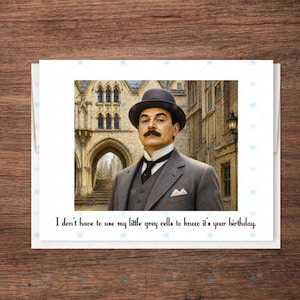 Detective Birthday - Poirot - Handmade Birthday Cards image 1