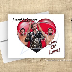 Soy tu león del amor Eurovisión Tarjeta divertida del día de San Valentín/Mejores amigos/Tarjeta pensando en ti