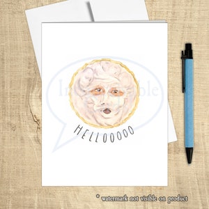 HELLO - Mrs. Doubtfire Funny Card for Any Occasion, Robin Williams Card, Hilarious Card, Birthday Card, Thinking of You Card, Handmade Card